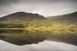 County Prints: Trees and mountains reflected in lake