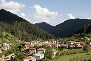 County Prints: Trigrad village located in western Rhodope mountain near border with Greece