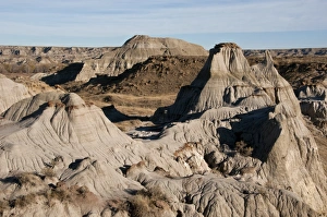 Badland Prints: View of badlands habitat, Dinosaur Provincial Park, Alberta, Canada, october