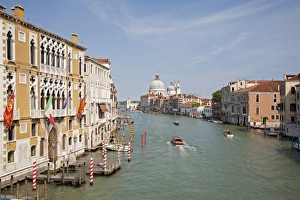 Religions Prints: View of canal and Roman Catholic church