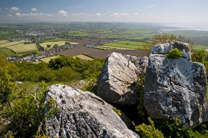 Limestone Prints: View towards Carnforth and Morecambe Bay from top of limestone hill
