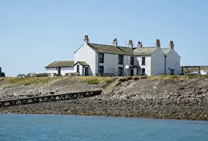 Historic Prints: View of causeway and 18th century public house near coast