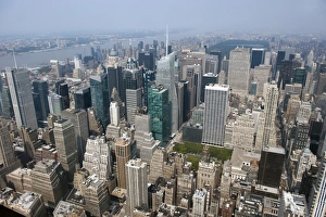 View over city from Empire State Building, Manhattan Island, New York City, New York State, U. S. A. september