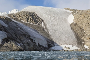 North Polar Prints: View of coastal glacier and mountains, Raudfjorden, Spitsbergen, Svalbard, August