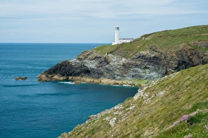 Lighthouse Prints: View of coastal headland and lighthouse