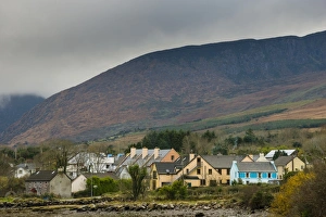 View of coastal village, Cloghane, Dingle Peninsula, County Kerry, Munster, Ireland, November