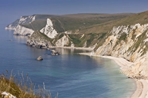 Cliff Prints: View of coastline with chalk cliffs, St