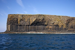 Columns Prints: View of coastline with cliffs and columnar basalt rocks