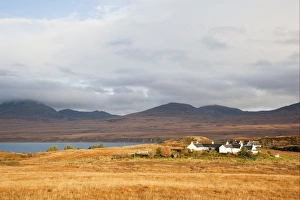 Islay Prints: View of coastline and houses, looking towards Jura
