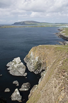 Stacks Prints: View of coastline with sea stack and cliffs