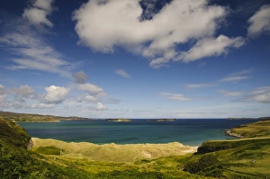 Bays Prints: View of coastline towards small islands