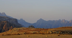 Socotra Prints: View of desert mountain habitat, Haggeher, Socotra, Yemen, march
