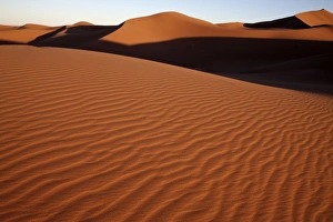 Moroccan Prints: View of desert sand dunes, Erg Chegaga, Sahara, Morocco, may