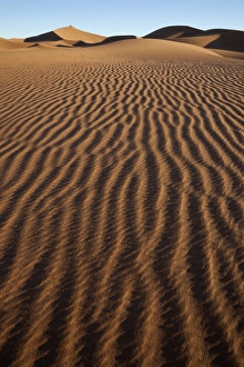 View of desert sand dunes, Erg Chegaga, Sahara, Morocco, may