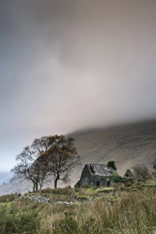 Landscape Prints: View of drystone walls and abandoned farmhouse