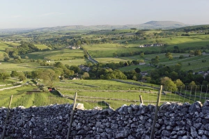 Dry Stone Prints: View of drystone walls, pasture and village