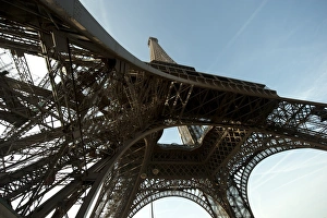 Iron Prints: View of Eiffel Tower from below, Paris, France, November