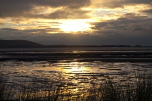 Gower Prints: View across estuary at sunset, River Loughor
