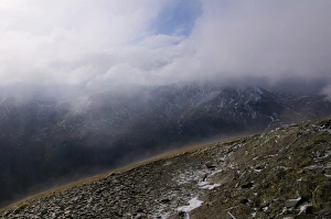 Lake District Prints: View of fell landscape with low cloud