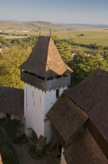 Rumania Prints: View from fortified Saxon church in old Saxon village