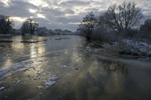 Yare Prints: View of frozen river, Ferry Lane Wood