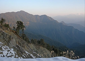 Sub Continent Prints: View from high up in hills at dawn, Mishmi Hills, Arunachal Pradesh, India, january
