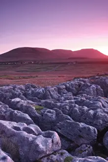 Sun Set Prints: View of Ingleborough at sunset