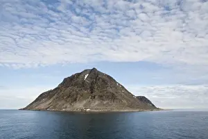 North Polar Prints: View of island, Little Auk (Alle alle) breeding colony site