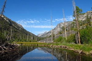 Montana Prints: View of lake and mountains, Blodgett Canyon
