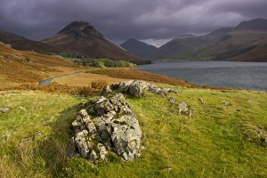 Moorland Prints: View of lake in over-deepened glacial valley