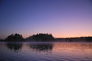 Sun Rise Prints: View of lake at sunrise, Langvattnet Lake