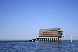 Life Boat Prints: View of lifeboat boathouse, Bembridge Lifeboat Station