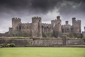 Ruined Prints: View of medieval castle ruins, Conwy Castle, Conwy, Clwyd, North Wales, December