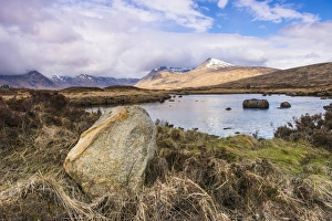 Rugged Prints: View of moorland landscape with freshwater loch