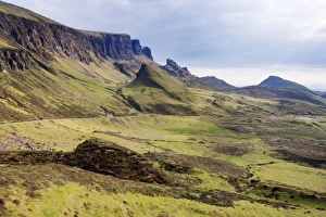 Escarpments Prints: View of moorland and landslip on escarpment
