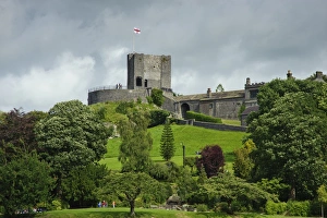 Trending: View of motte and bailey castle on limestone outcrop