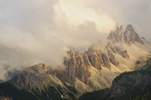 Rugged Prints: View of mountain range in low cloud