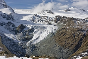 Alpine Prints: View of mountain valley side-glacier