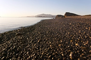 Pebbles Prints: View of pebble beach, Bahia de los Angeles, Sea of Cortes, Baja California, Mexico, march