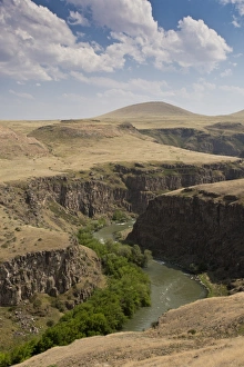 : View of remote ruined medieval Armenian Turkish city
