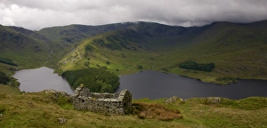 Reservoirs Prints: View across reservoir towards fell