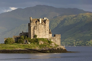 Historic Prints: View of restored castle on tidal island in sea loch