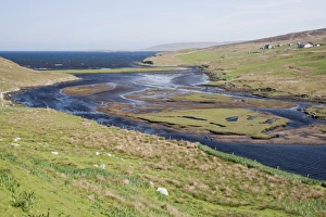 Burn Prints: View of river entering sea, Laxo Burn