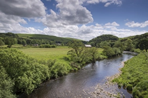 Whitewell Prints: View of river flowing through farmland