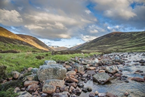 Moorland Prints: View of river flowing through glen