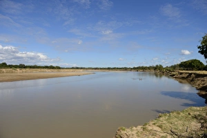 South Luangwa Prints: View of river habitat, River Luangwa, South Luangwa N. P. Zambia, June