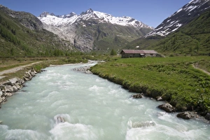 Alpine Prints: View of river in mountain valley