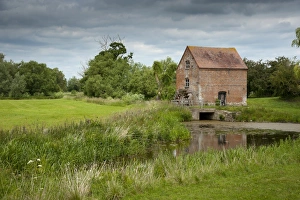 Gloucestershire Prints: View of river and watermill, Hartpury Mill