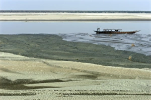 Subcontinent Prints: View of riverbank and river with low water levels