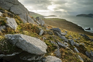 View of rocks and coastline, Graigue, Dingle Peninsula, County Kerry, Munster, Ireland, November